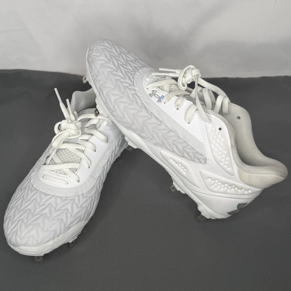 Under Armour Men 7 Women 8.5 Baseball/soft Cleats Shoes White UA Yard MT TPU 3.0 - Picture 11 of 13